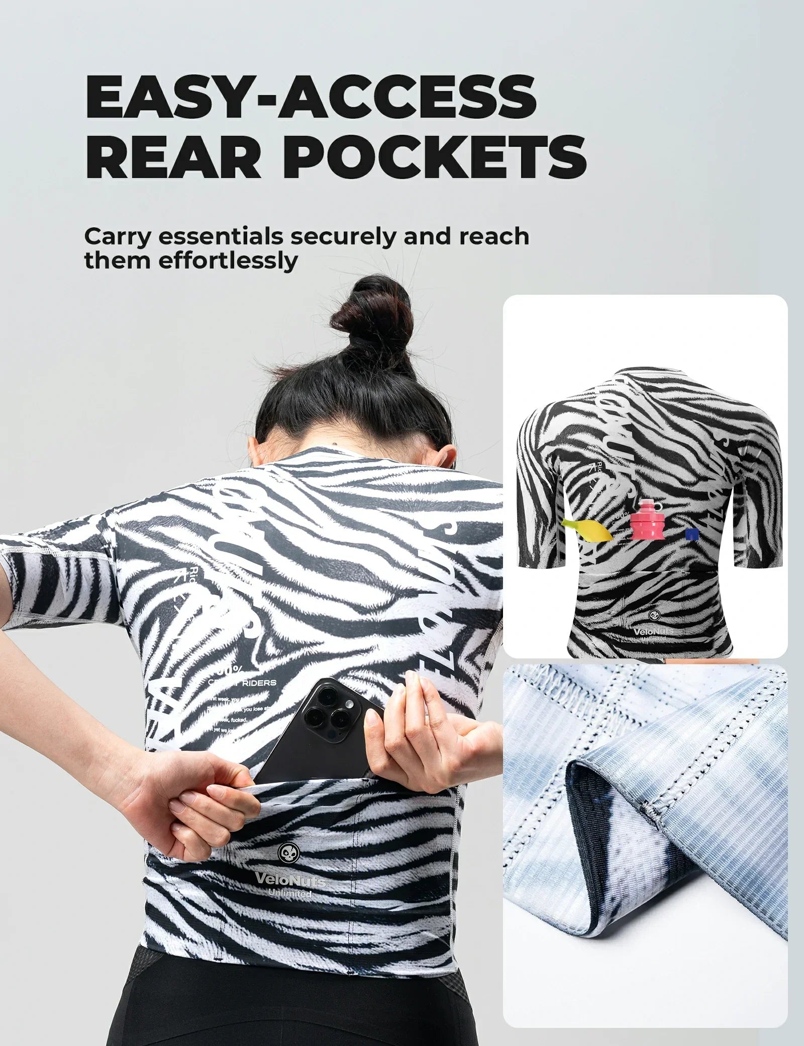VeloNuts women?ˉs cycling jersey zebra stripe breathable