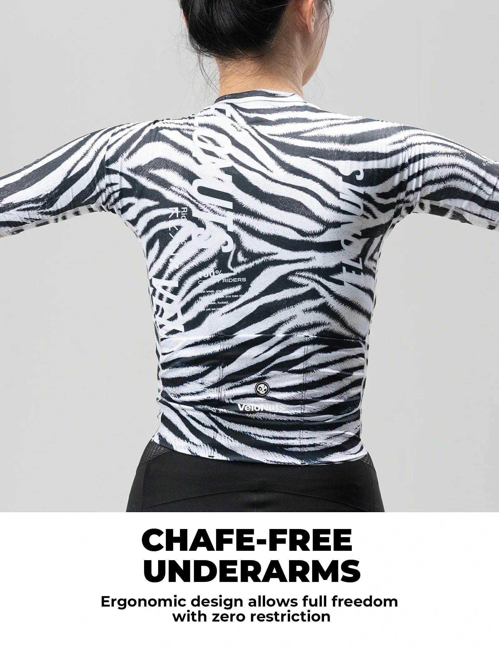 VeloNuts women?ˉs cycling jersey zebra stripe breathable